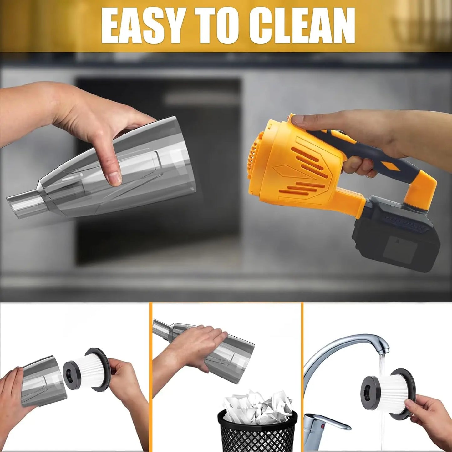 Cordless Vacuum Cleaner 3 in 1 Handheld Blower for Home