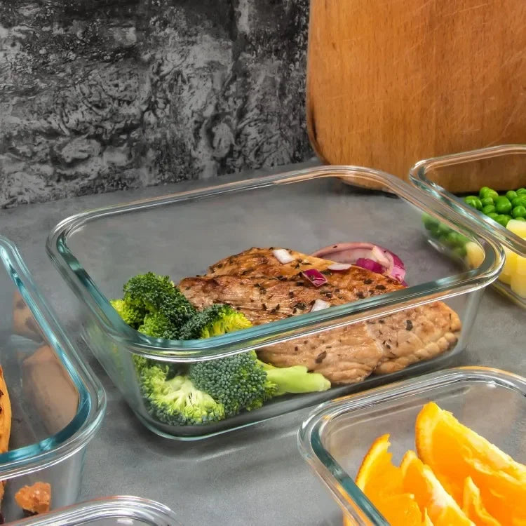 Leak-Proof Glass Storage Containers With Lids For Meal Prep