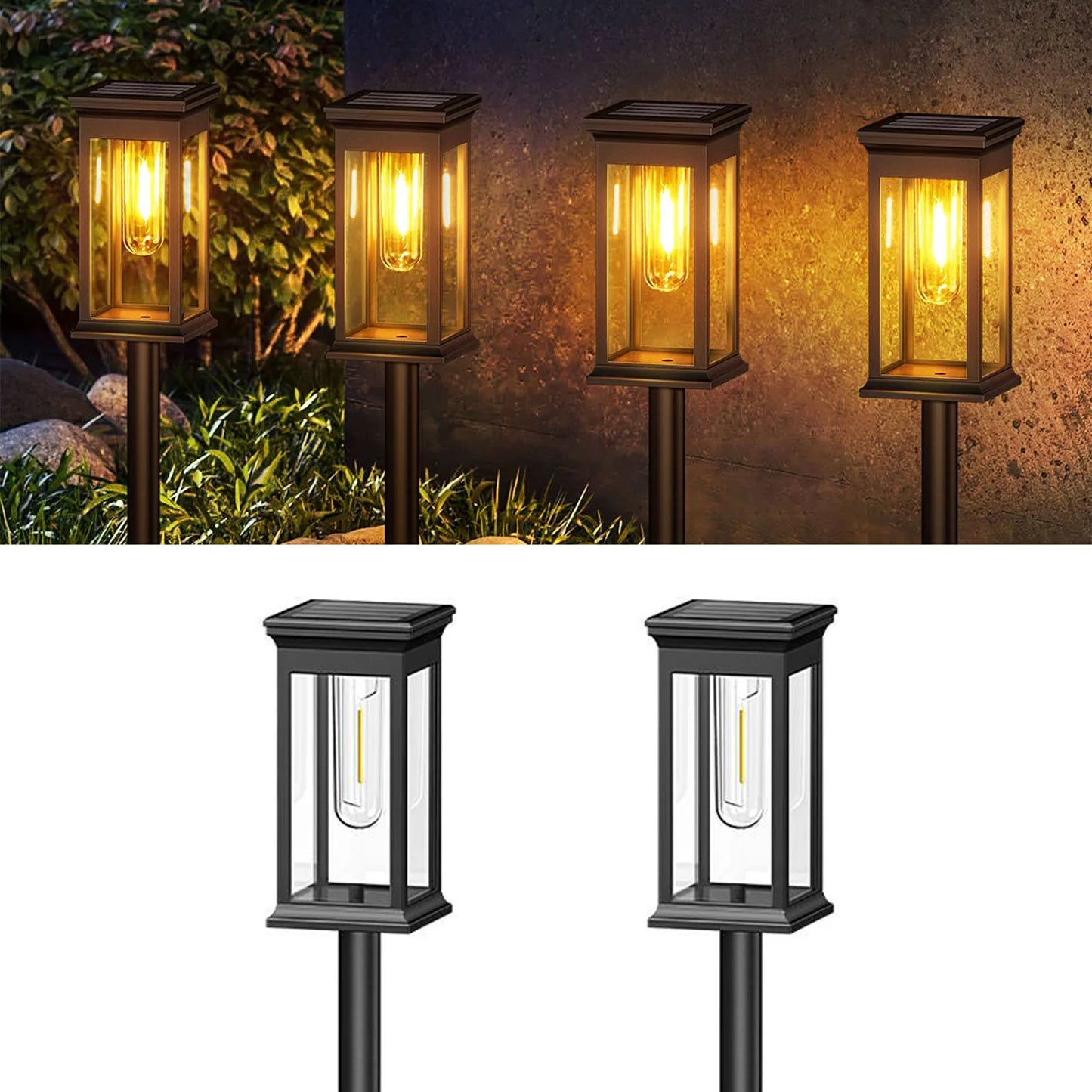 Upgraded Solar Lights For Yard And Garden Walkway 12Hrs