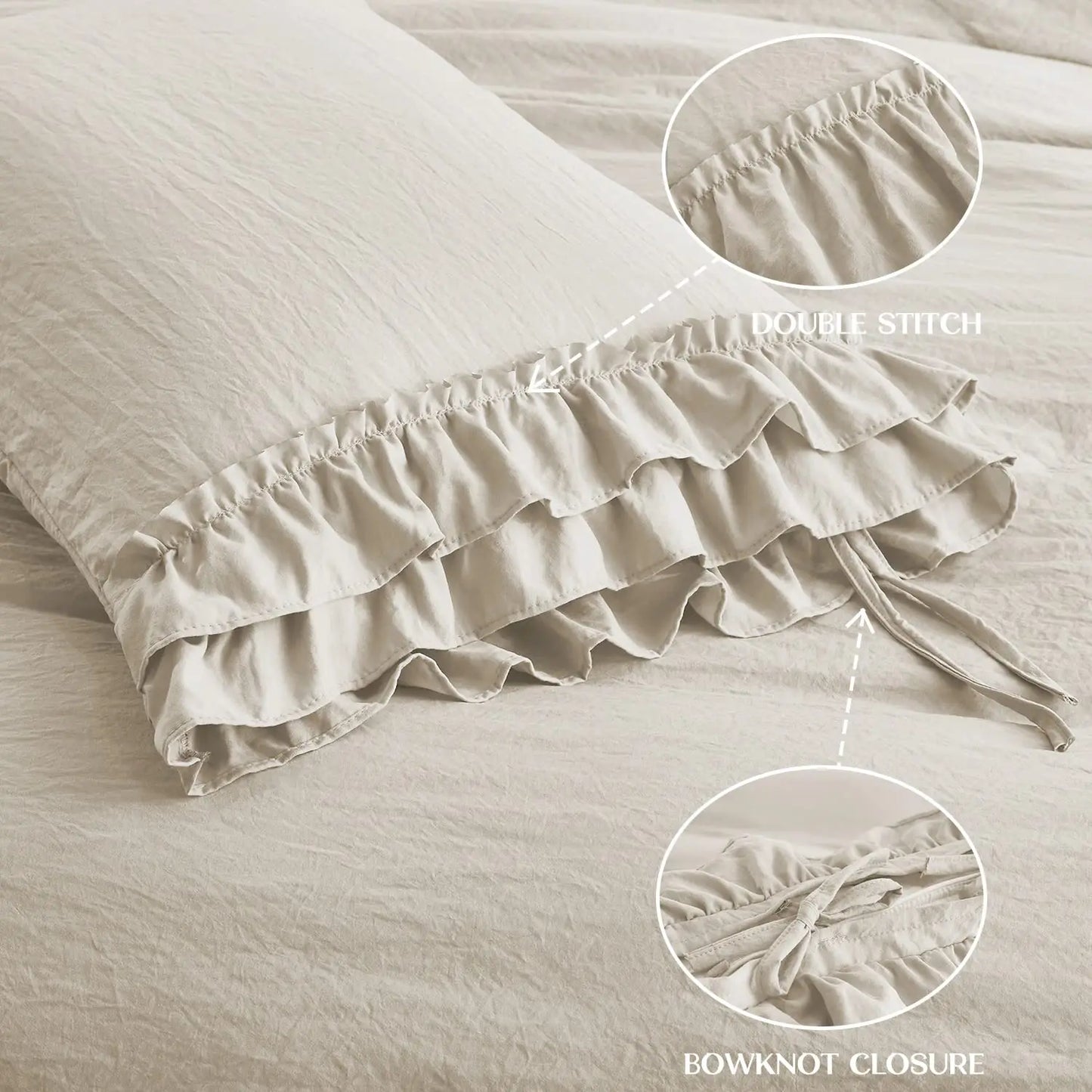 Cozy Farmhouse Ruffled Duvet Cover Set for Elegant Bedding