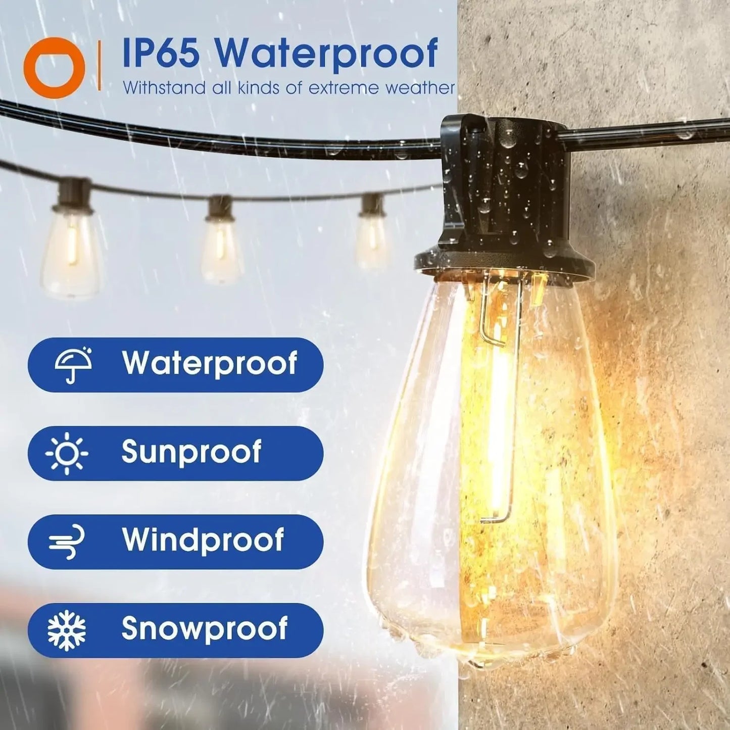 LED Outdoor String Lights Waterproof Dimmable Patio Lighting Solution