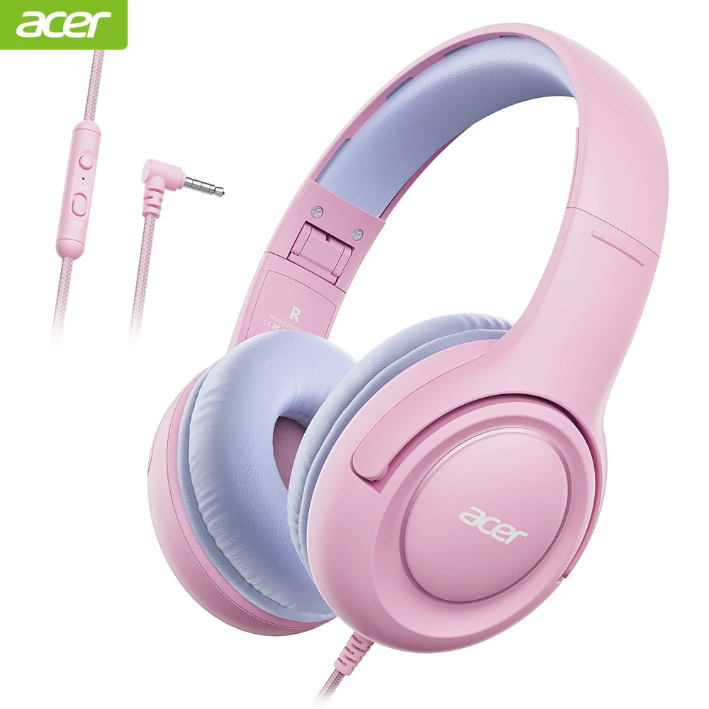 Acer Kids Wired Headphones with Volume Limiter for Learning