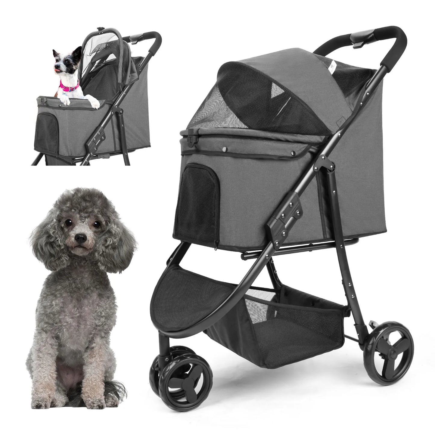Foldable Pet Stroller Bag for Dogs and Cats on the Go