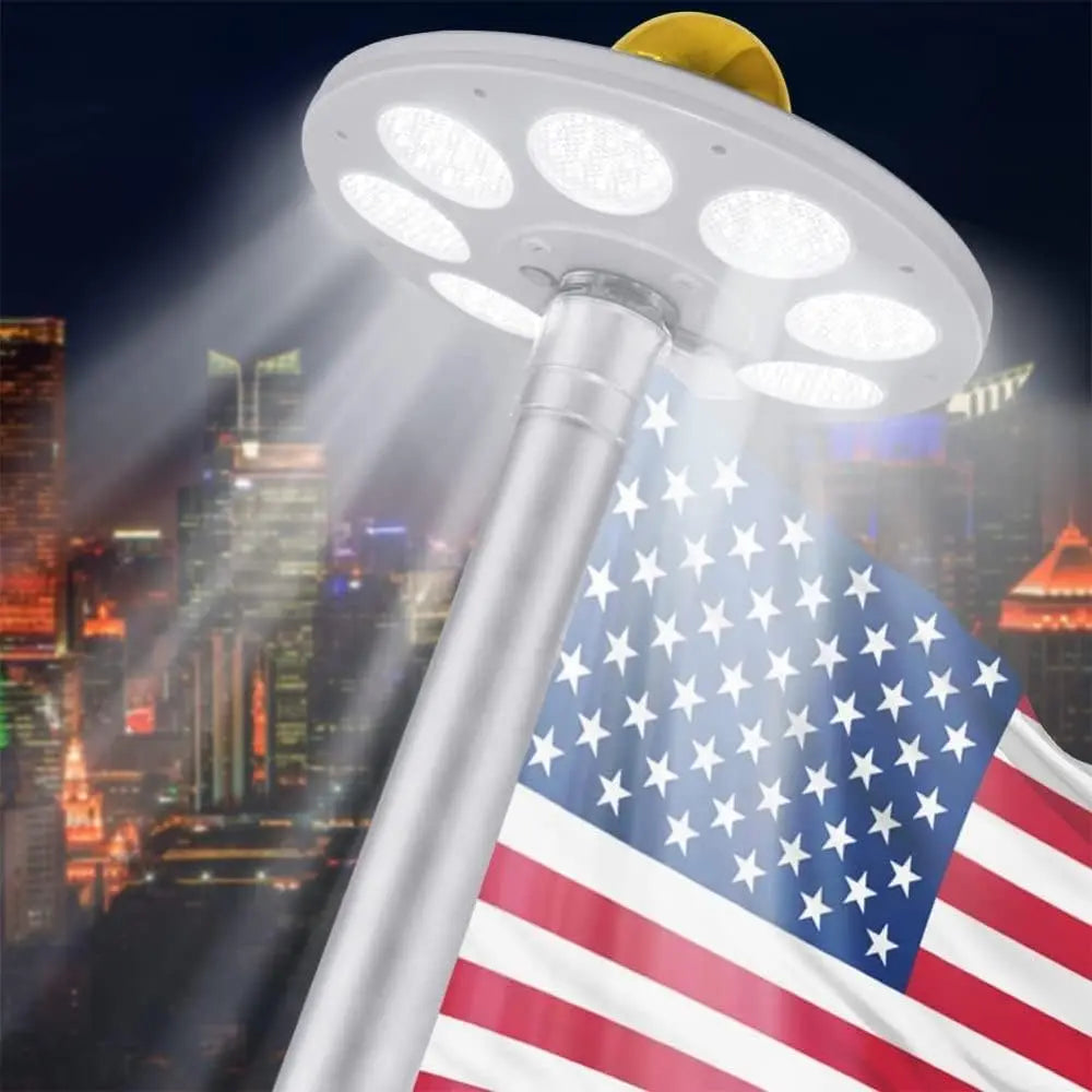 Solar Flag Pole Light with 136 Bright LEDs for Outdoor Use
