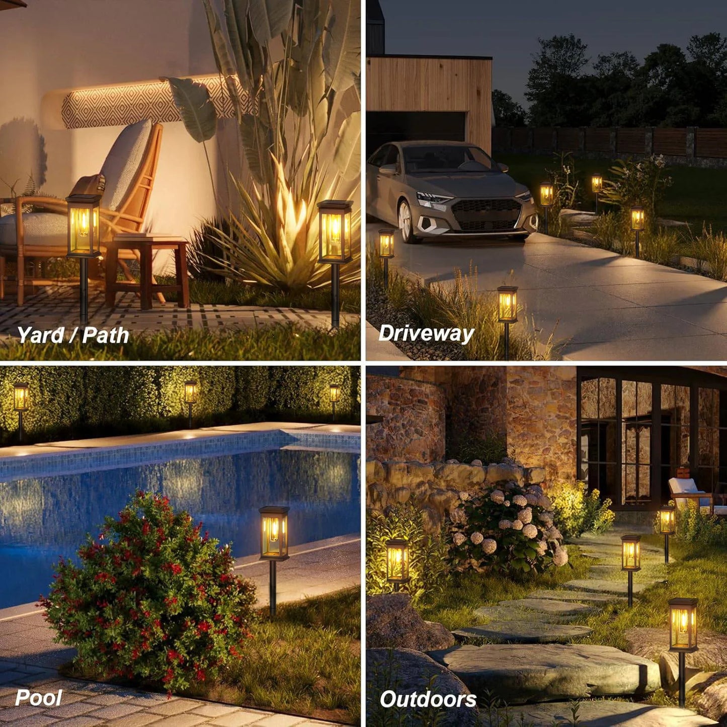 Upgraded Solar Lights For Yard And Garden Walkway 12Hrs