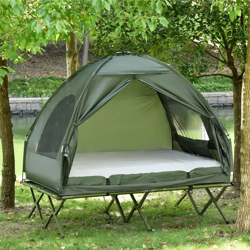 Outsunny 4-in-1 Camping Cot with Tent and Air Mattress