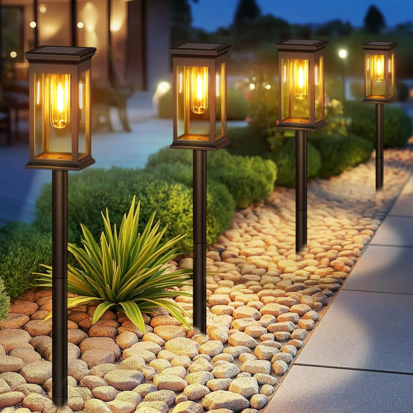 Upgraded Solar Lights For Yard And Garden Walkway 12Hrs