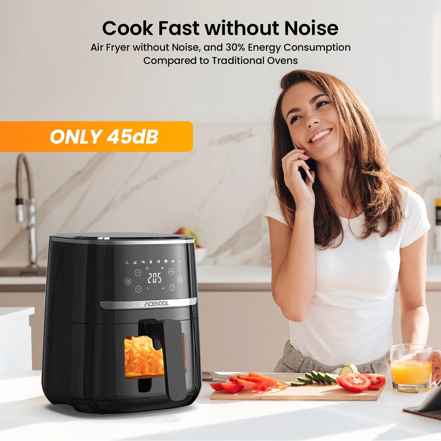 Digital Air Fryer Toaster Oven With 8 Presets And Window