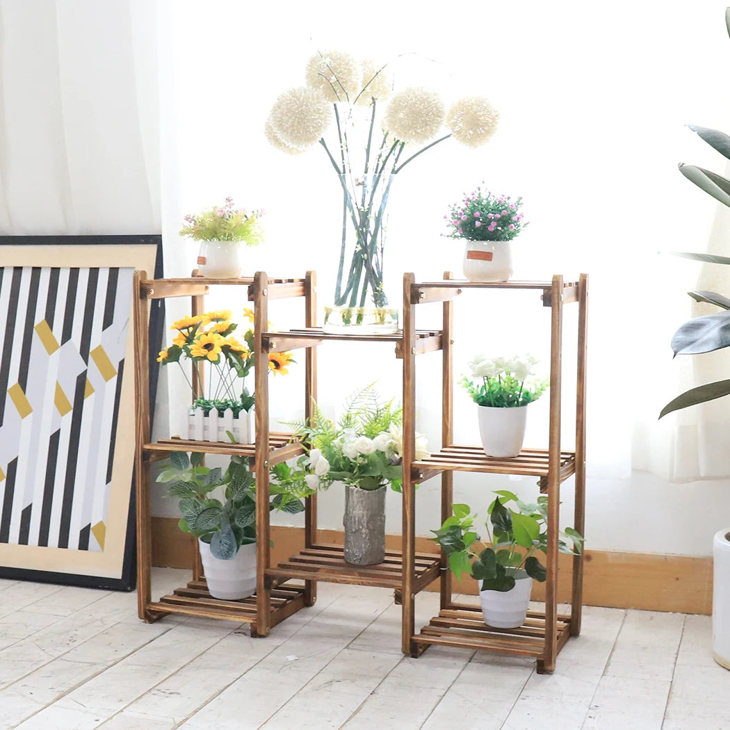 Stylish Bamboo Multi-Tier Plant Stand for Indoor Outdoor Use