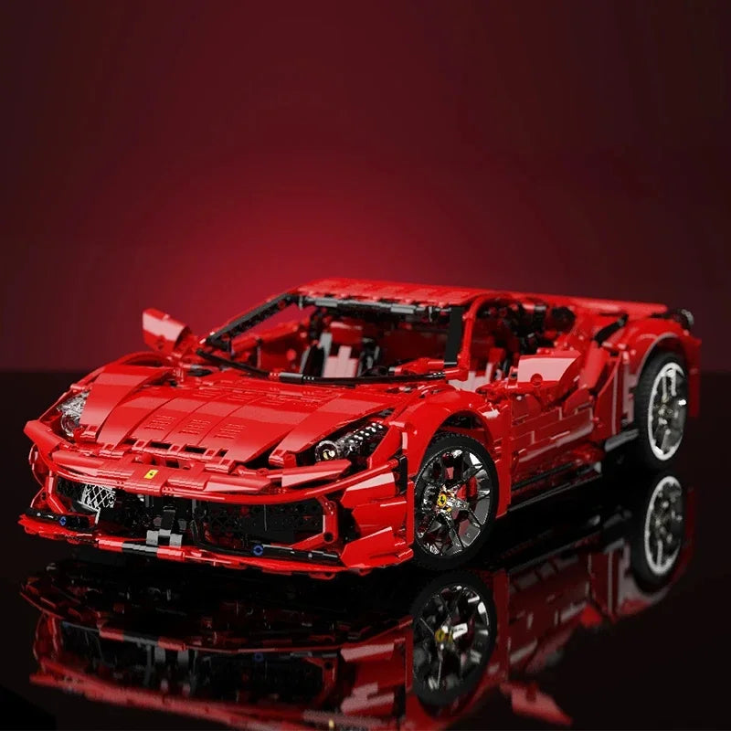 Kbox Red Sports Car Model Building Blocks for Creative Fun