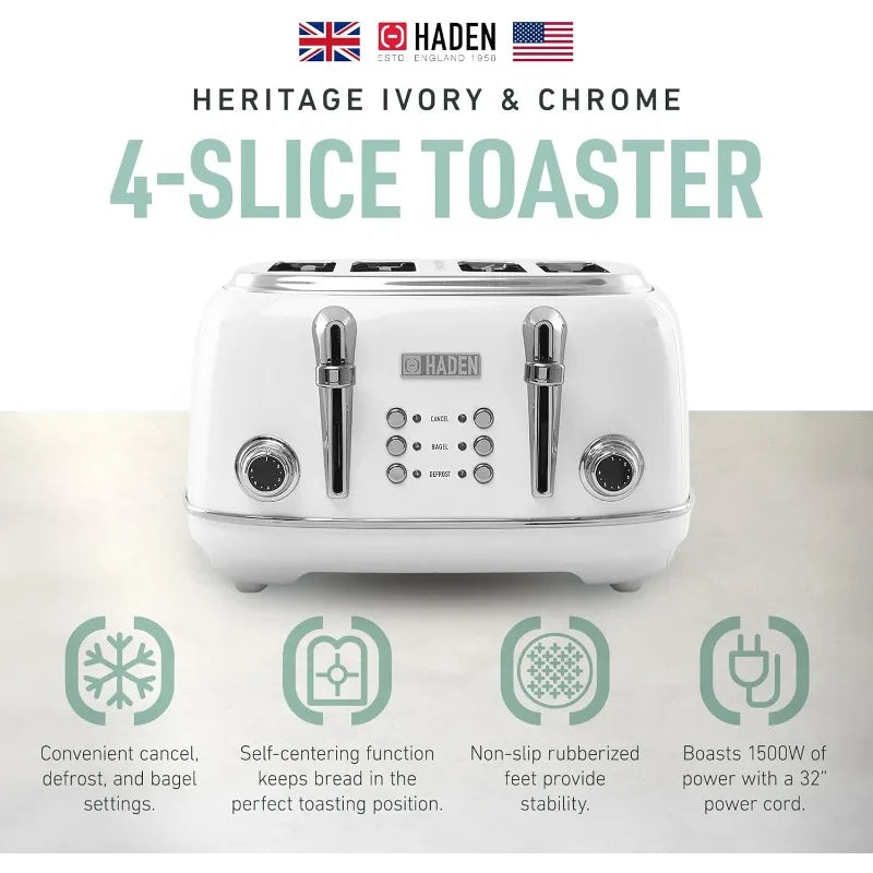 Heritage Stainless Steel Toaster With Extra Wide Slots