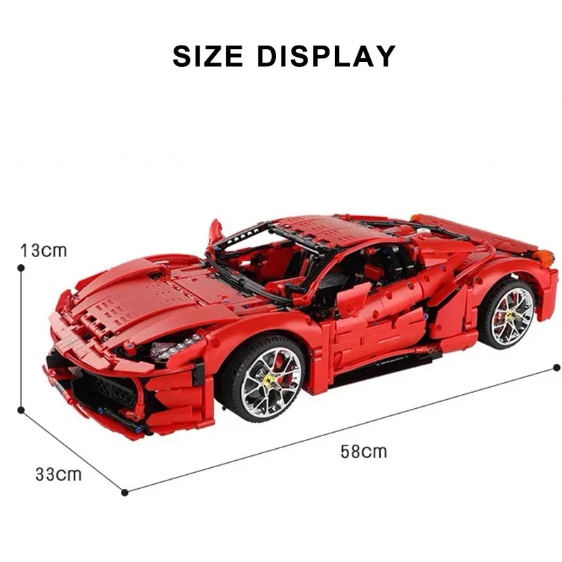 Kbox Red Sports Car Model Building Blocks for Creative Fun