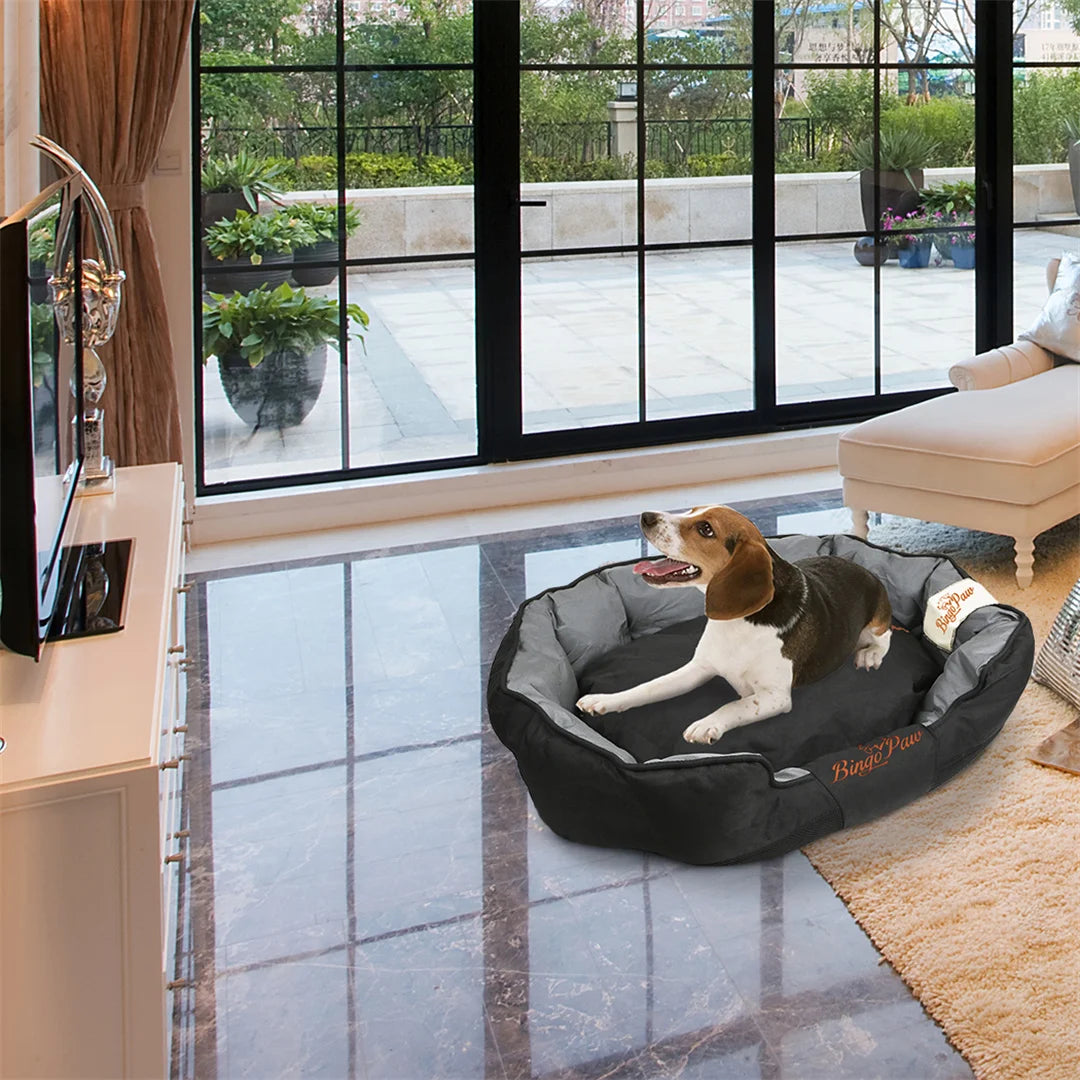 Soft Waterproof Dog Bed With Removable Cushion Oxford Cover