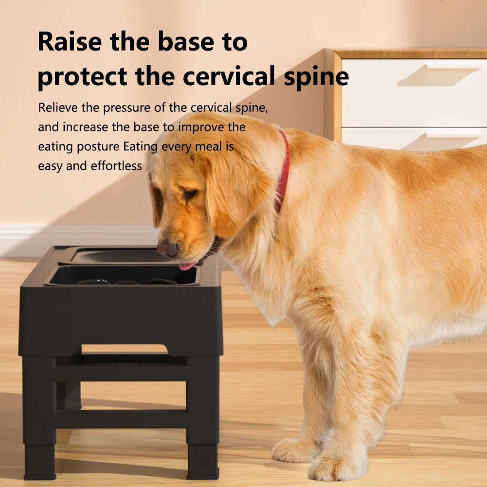 Adjustable Stainless Steel Slow Feed Water Bowls for Pets