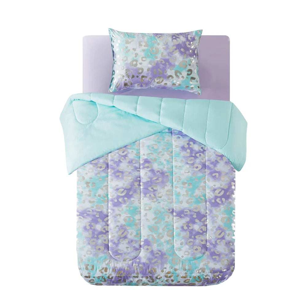 Reversible Cheetah Comforter Bedding Set with Storage Bag
