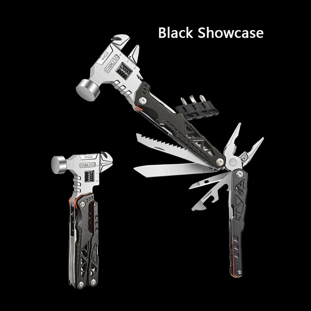 Multifunctional Camping Tool Hammer with Pliers and Wrench Combination
