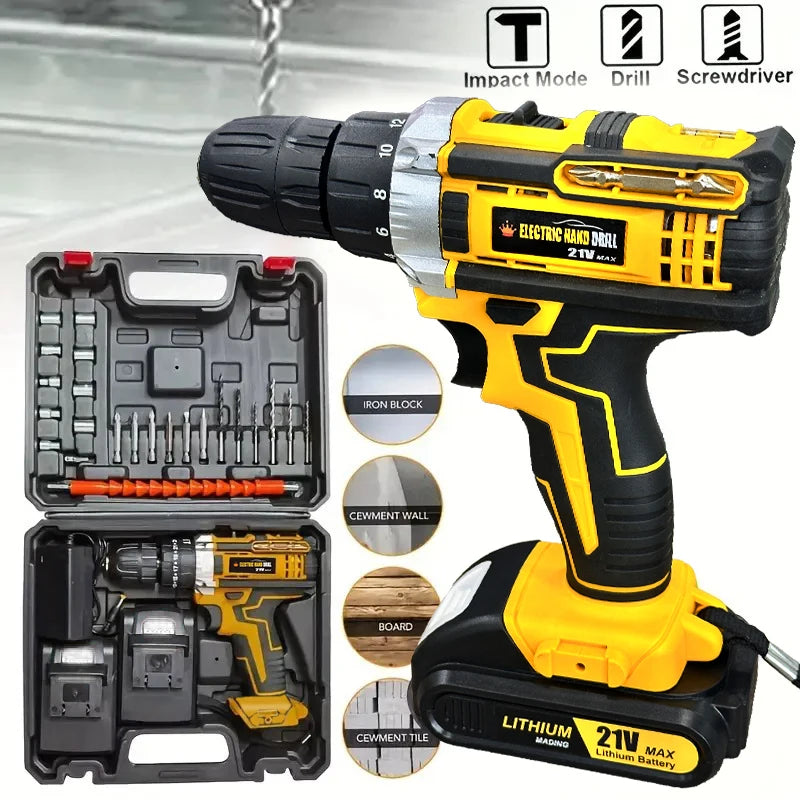 Rechargeable Electric Hand Drill and Screwdriver for Household Use