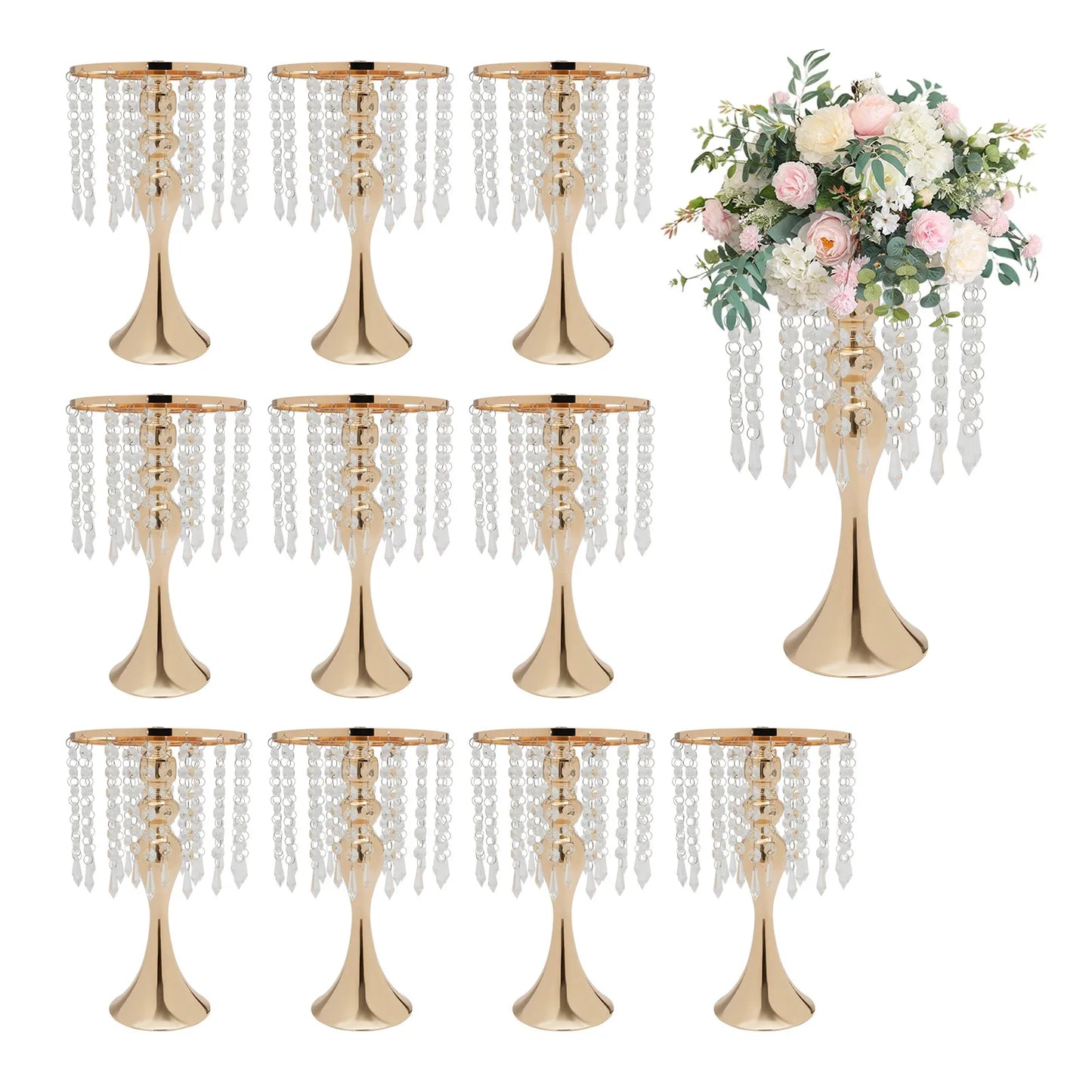Crystal Flower Centerpiece Stand For Elegant Wedding Decor