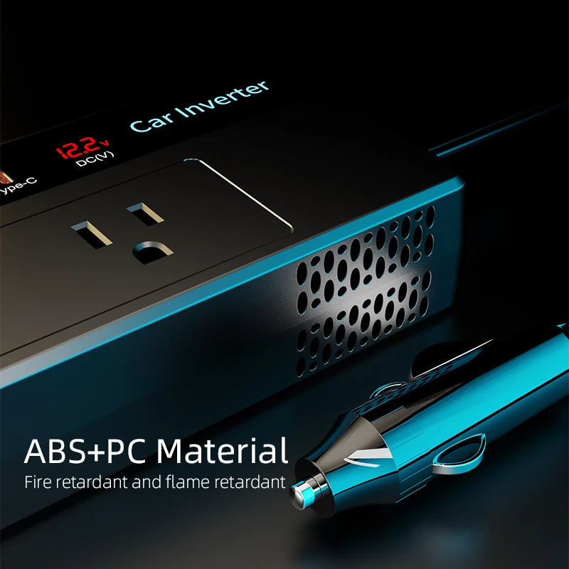 Car Inverter With USB Ports And LED Screen Charger Adapter