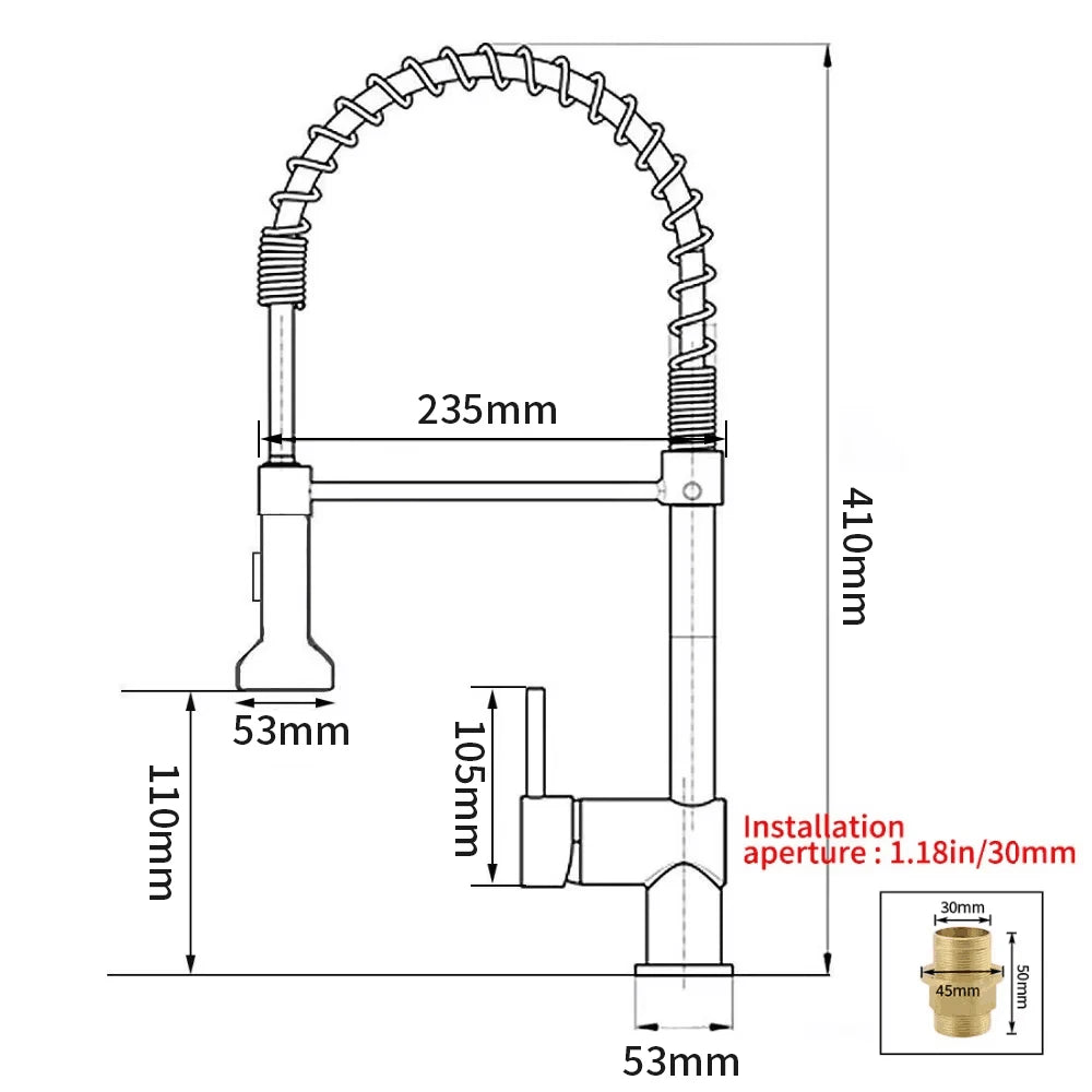 Pull Down Single Lever Kitchen Faucet With Brushed Finish
