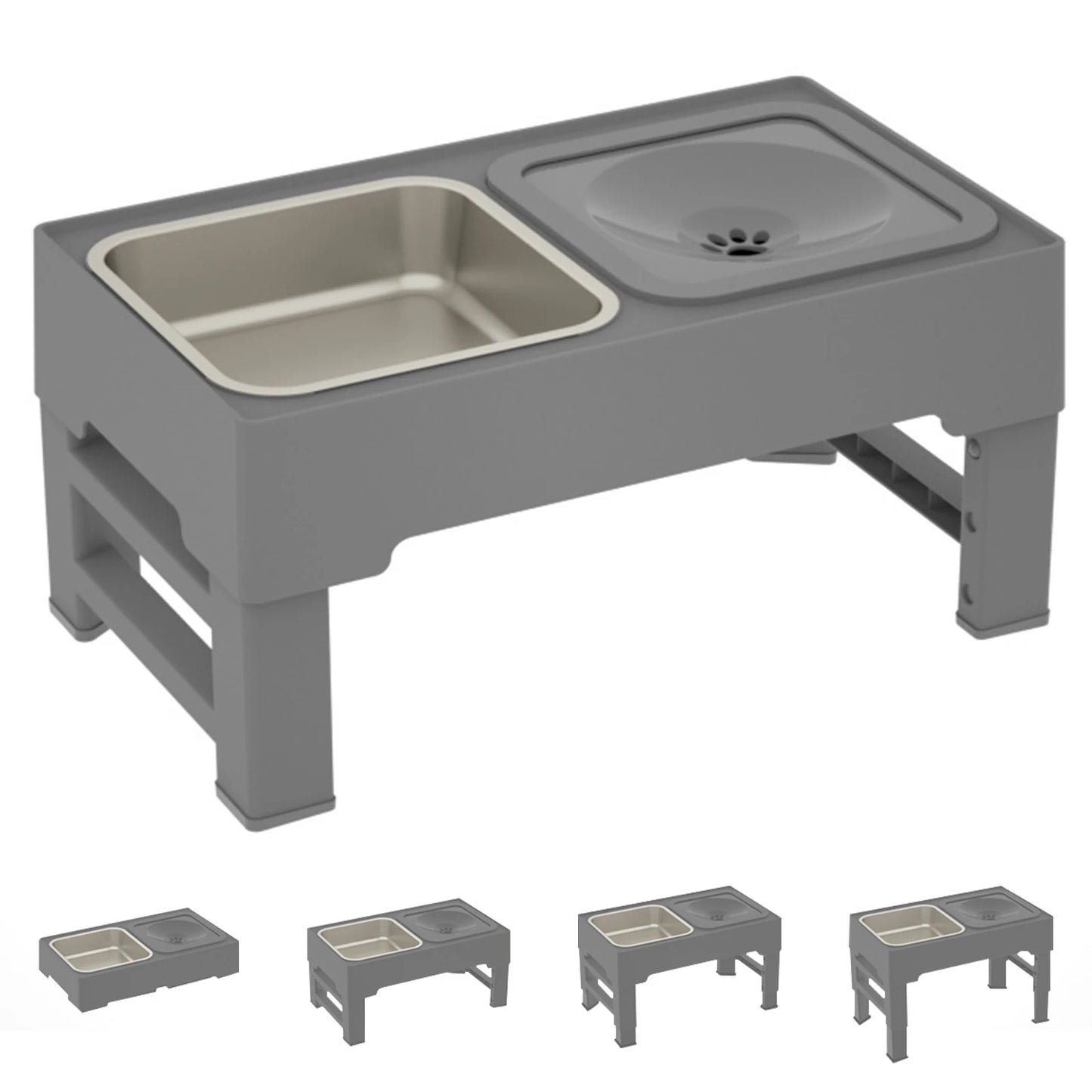 Adjustable Stainless Steel Slow Feed Water Bowls for Pets