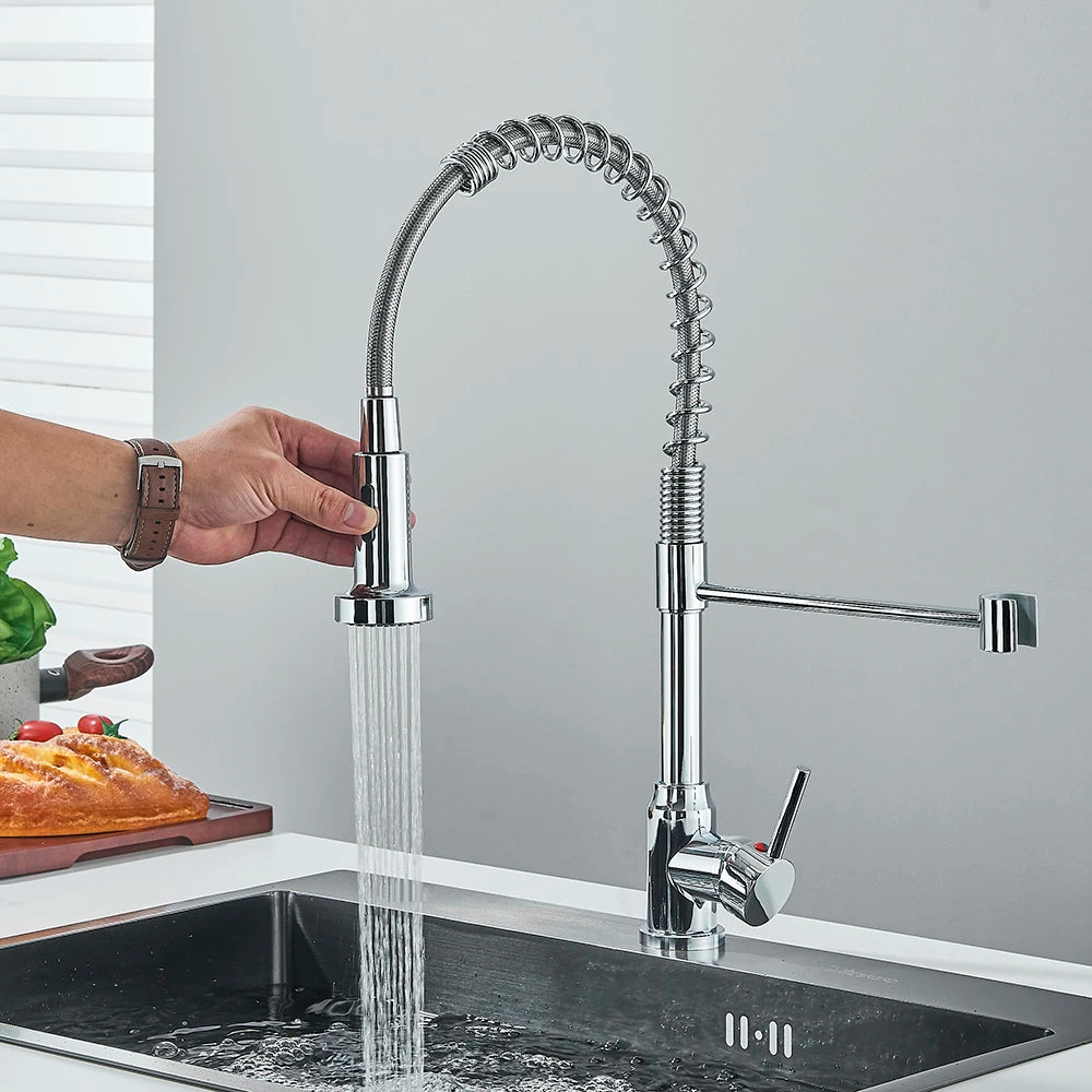 Removable Kitchen Faucet With Dual Sprayer Modes Rotatable