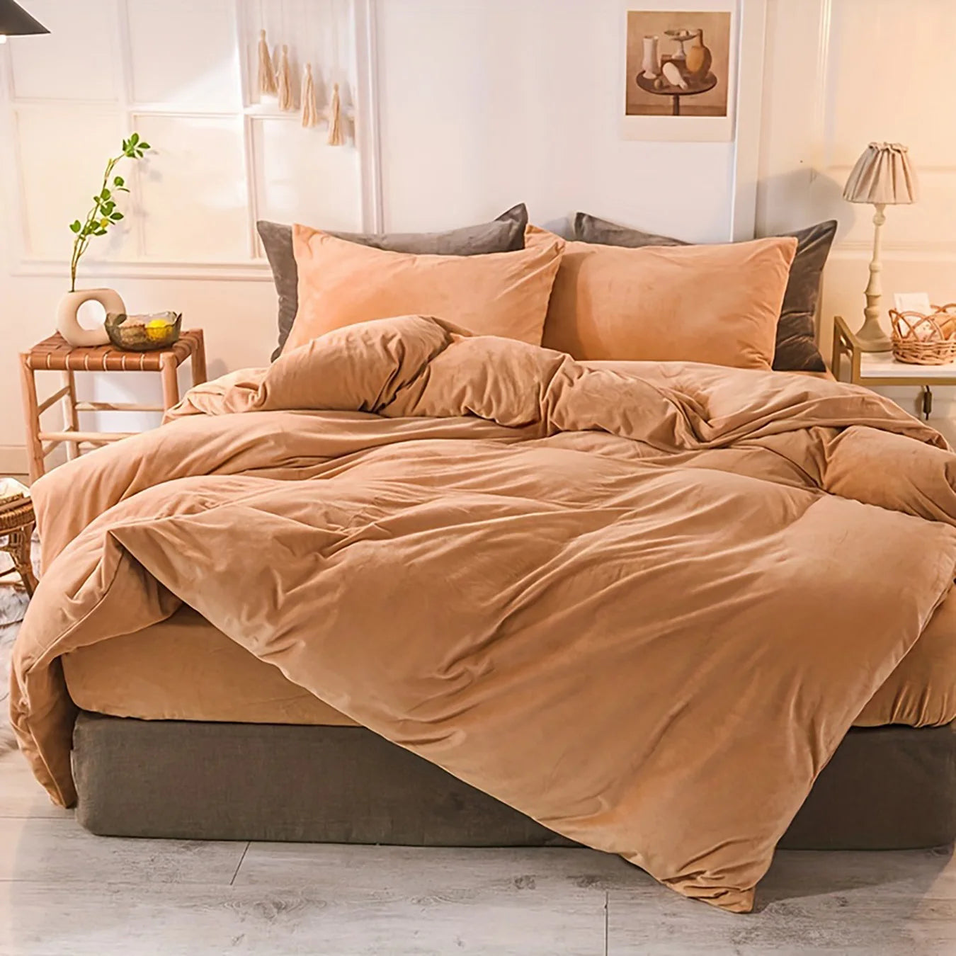 Velvet Duvet Cover Set for Cozy Autumn and Winter Comfort