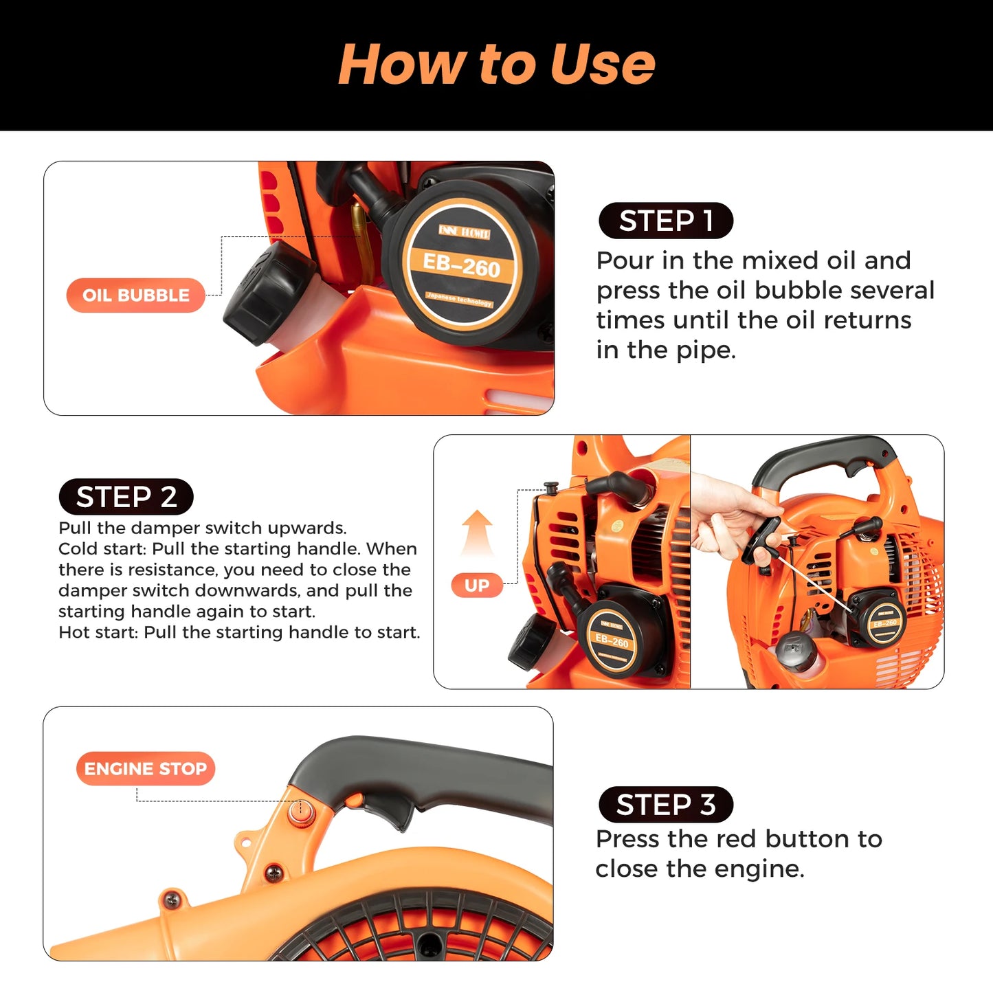 Heavy Duty Gas Powered Handheld Leaf Blower for Efficient Cleaning