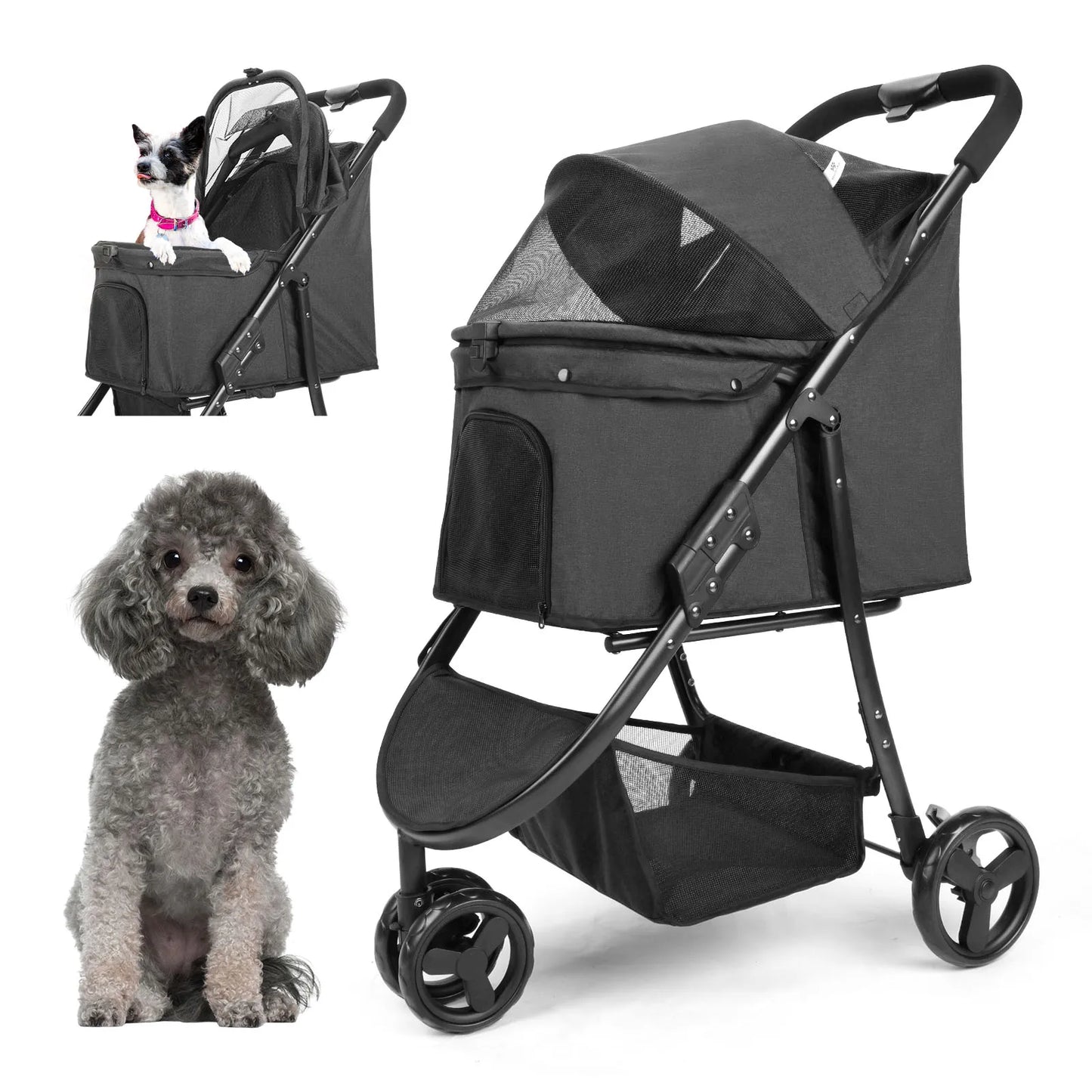 Foldable Pet Stroller Bag for Dogs and Cats on the Go