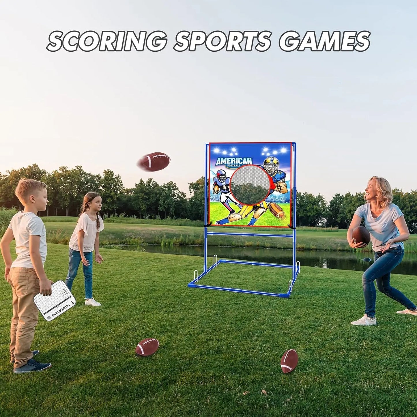 VATOS Rugby Football Toss Target Game Set for Kids