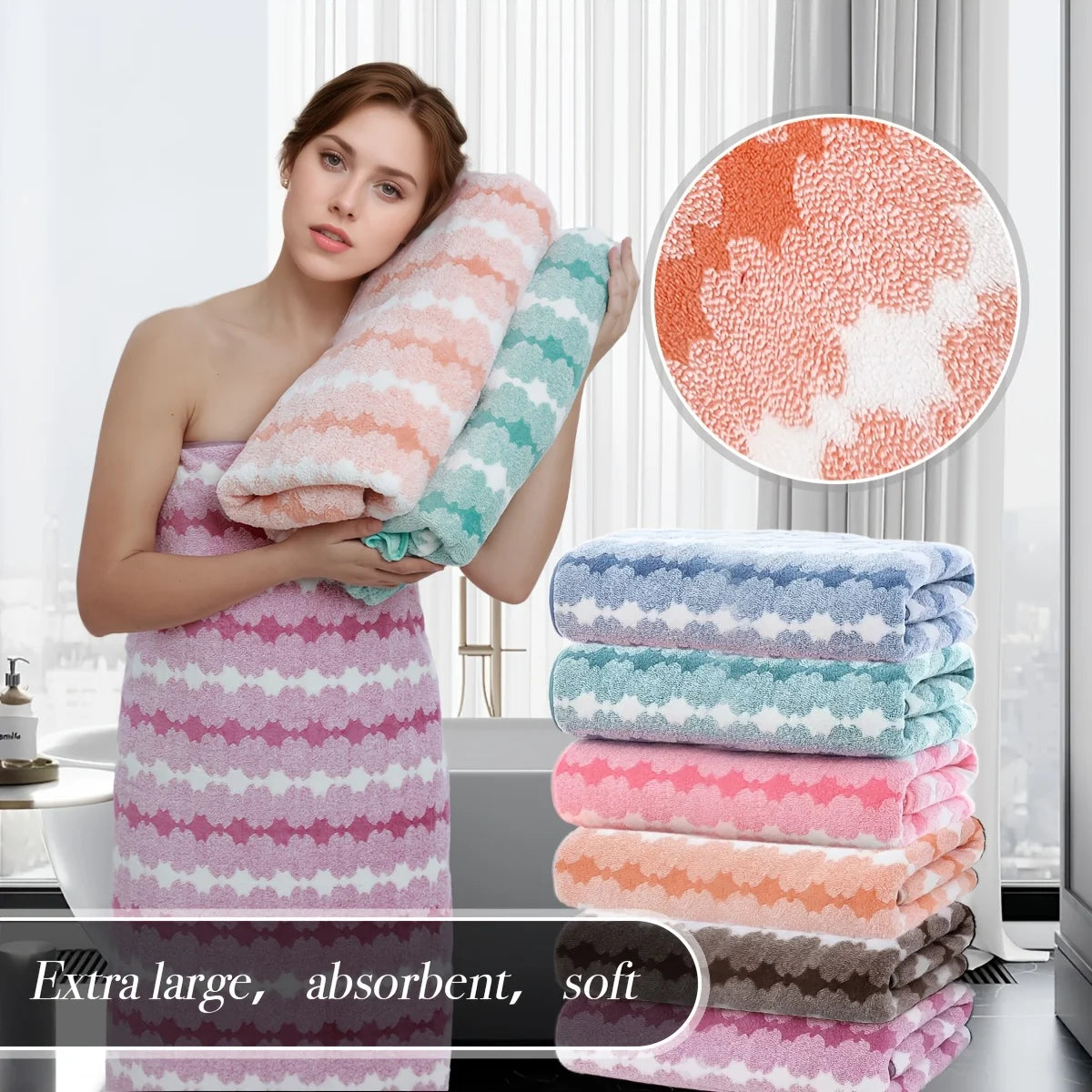 Soft Absorbent Cotton Towel Set Quick Dry Durable Washcloths