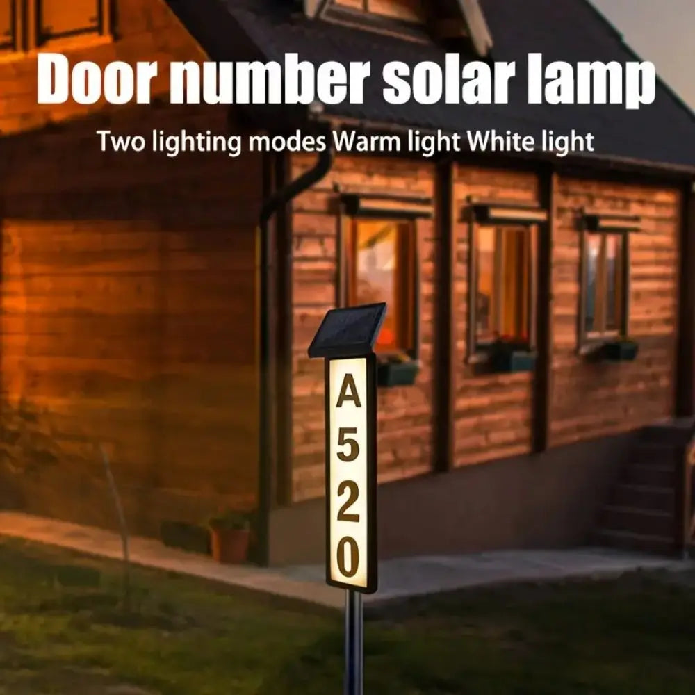 Solar Powered House Number Sign With Smart Light Control