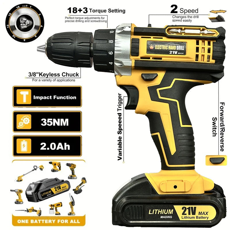 Rechargeable Electric Hand Drill and Screwdriver for Household Use