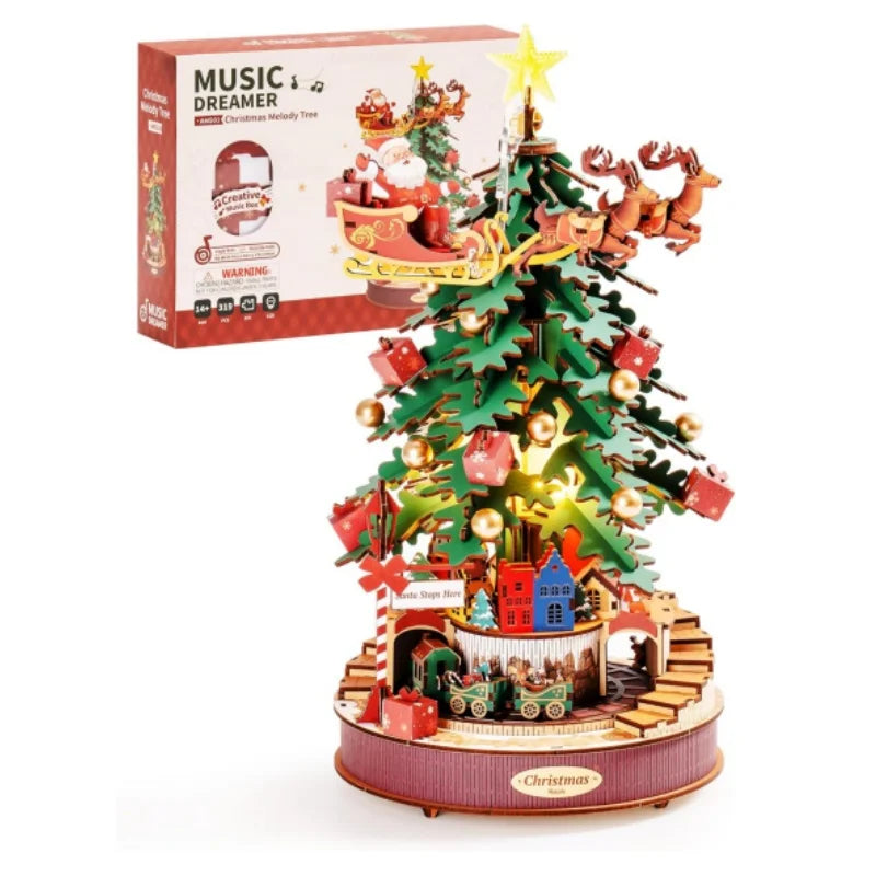 Robotime Christmas Melody Tree 3D Wooden Music Box Puzzle