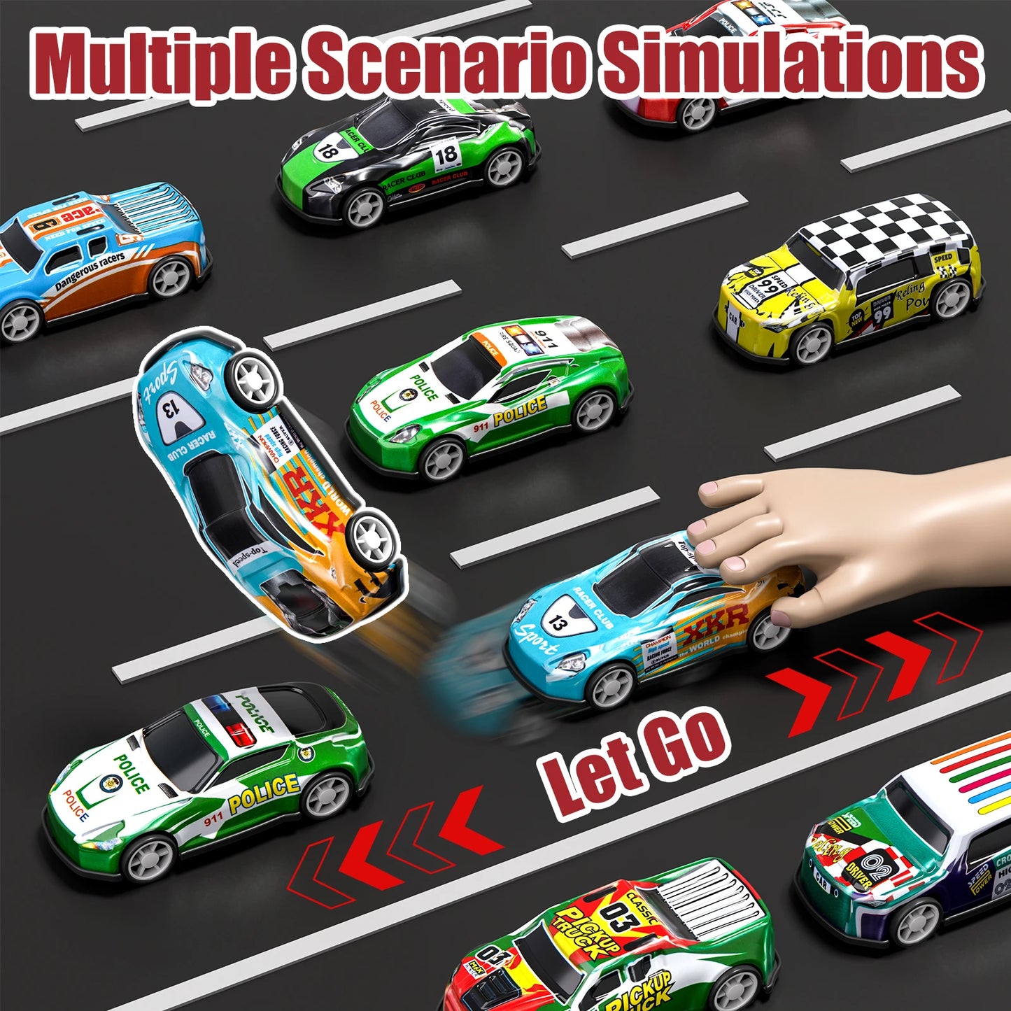 Pull Back Mini Cars Toy Pack for Kids Birthday Fun