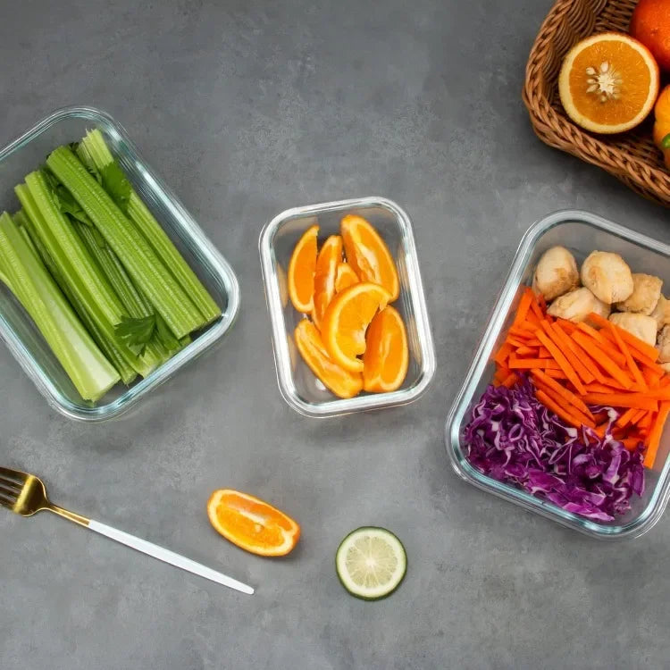 Leak-Proof Glass Storage Containers With Lids For Meal Prep