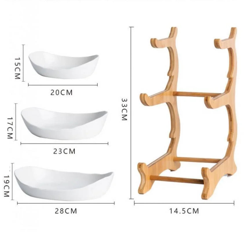 Three Layer Plastic Fruit and Snack Serving Stand