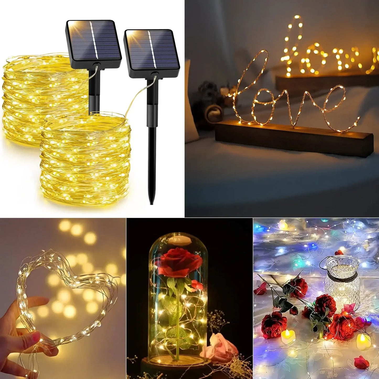 Solar String Lights Outdoor Waterproof Fairy Lights for Gardens