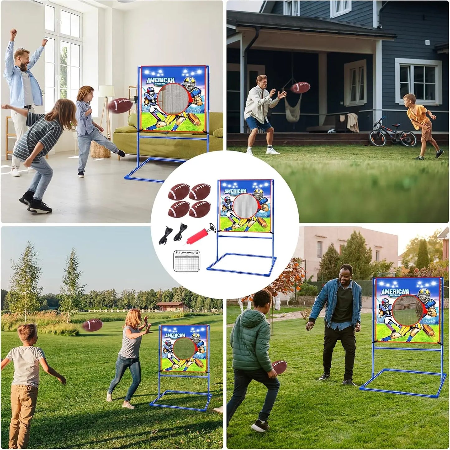 VATOS Rugby Football Toss Target Game Set for Kids