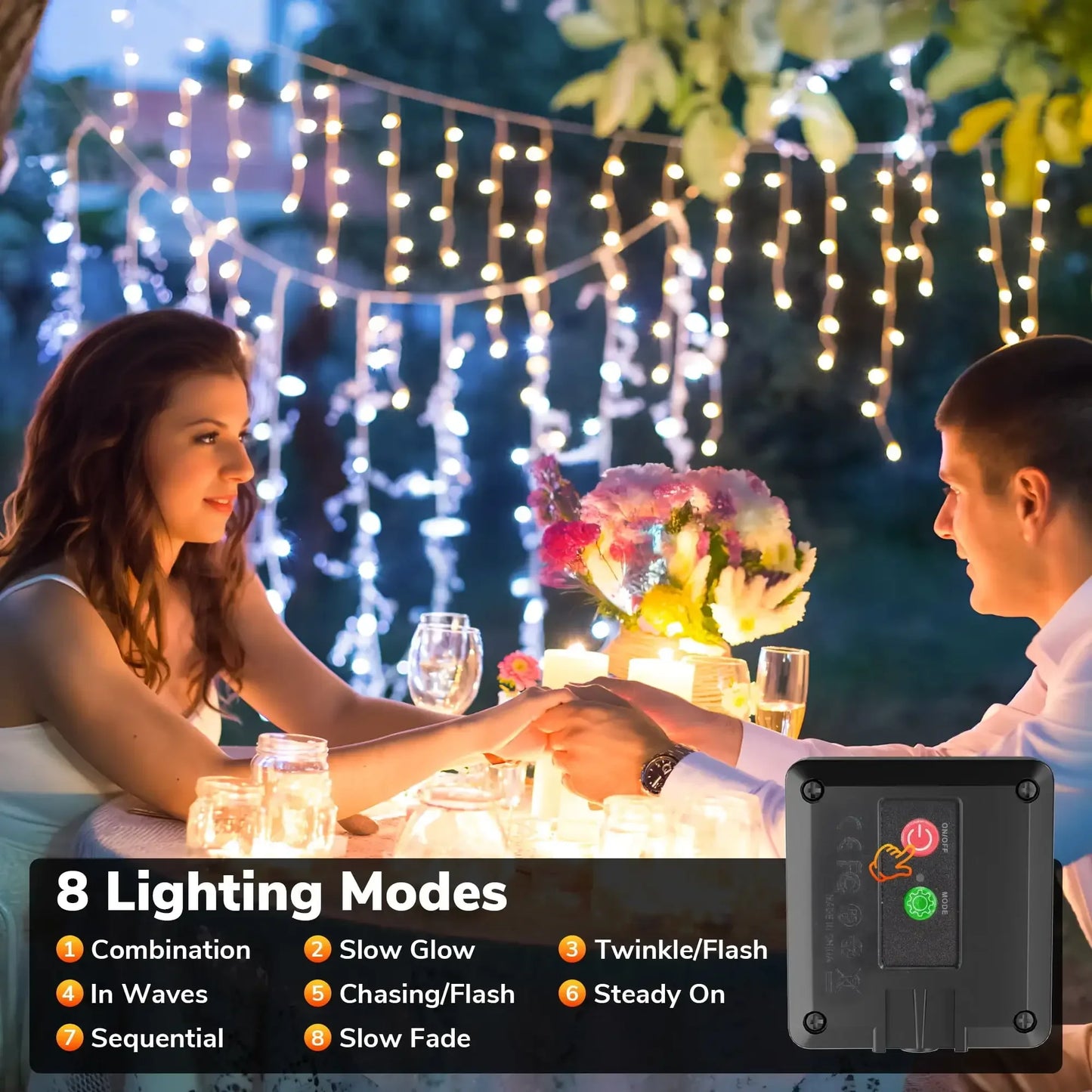 Solar String Lights Outdoor Waterproof Fairy Lights for Gardens