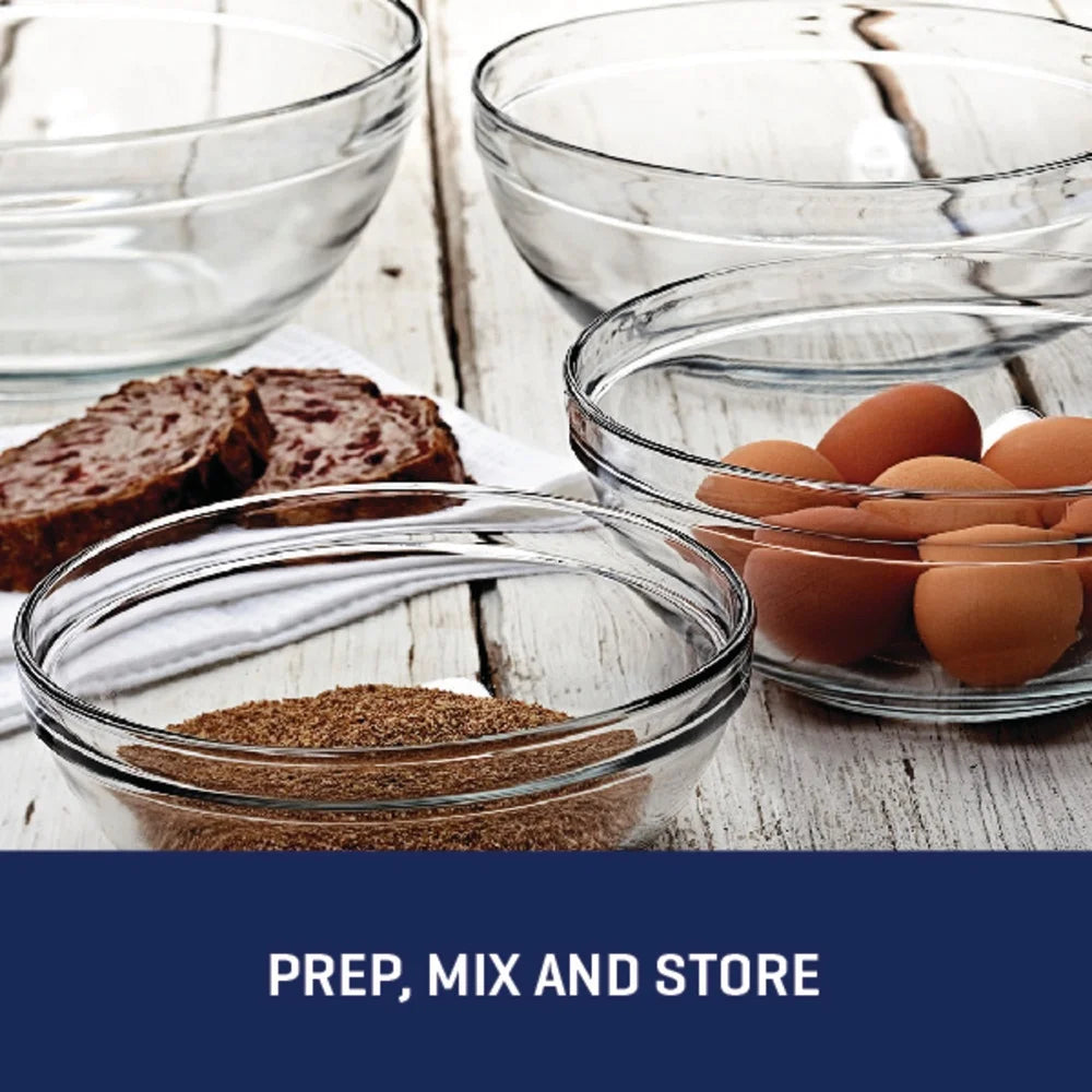 Glass Mixing Bowl Set 10 Piece Nesting Kitchen Essentials