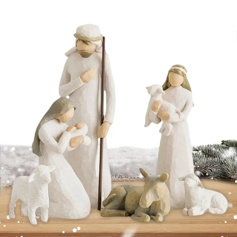 Nativity Scene Figures Set for Religious Home Decoration