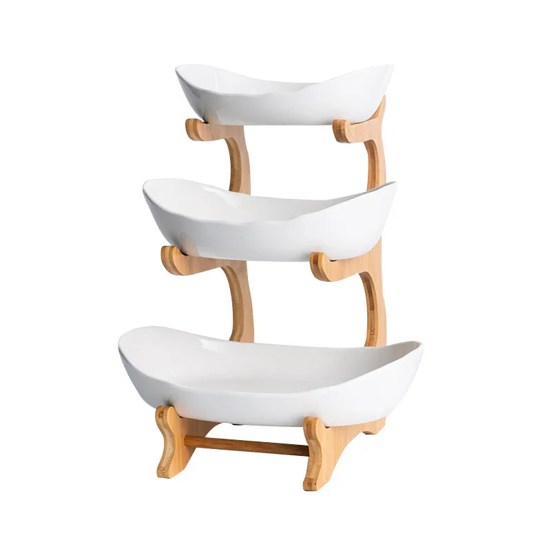 Three Layer Plastic Fruit and Snack Serving Stand