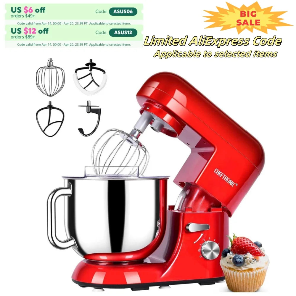 Cheftronic Six Speed Stand Mixer With Stainless Steel Bowl