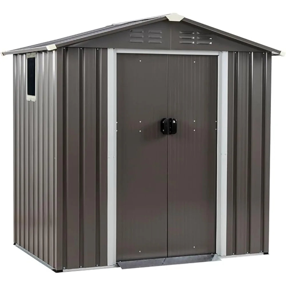Lockable Outdoor Waterproof Tool Storage Shed for Garden Use