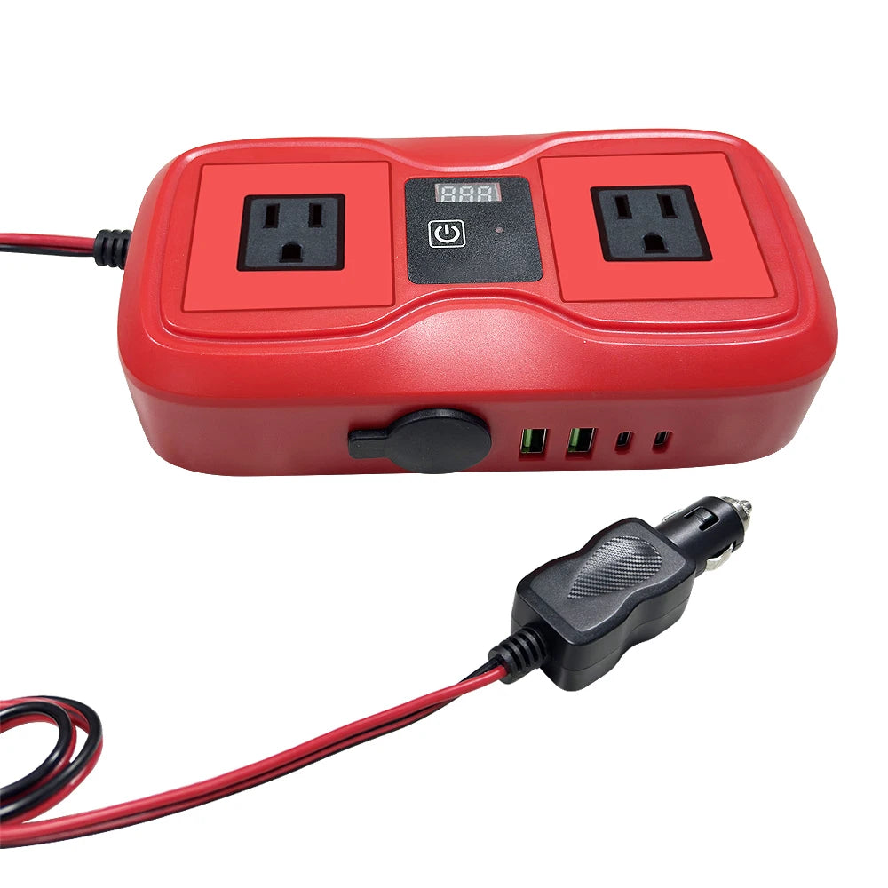 200W Car Inverter DC To AC Power Converter With Fast Charging