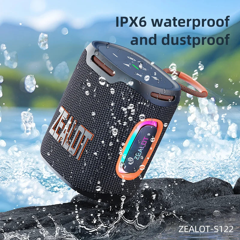 Zealot S122 Waterproof Bluetooth Speaker with HiFi Stereo Sound