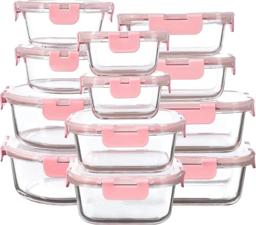 Leak-Proof Glass Storage Containers With Lids For Meal Prep