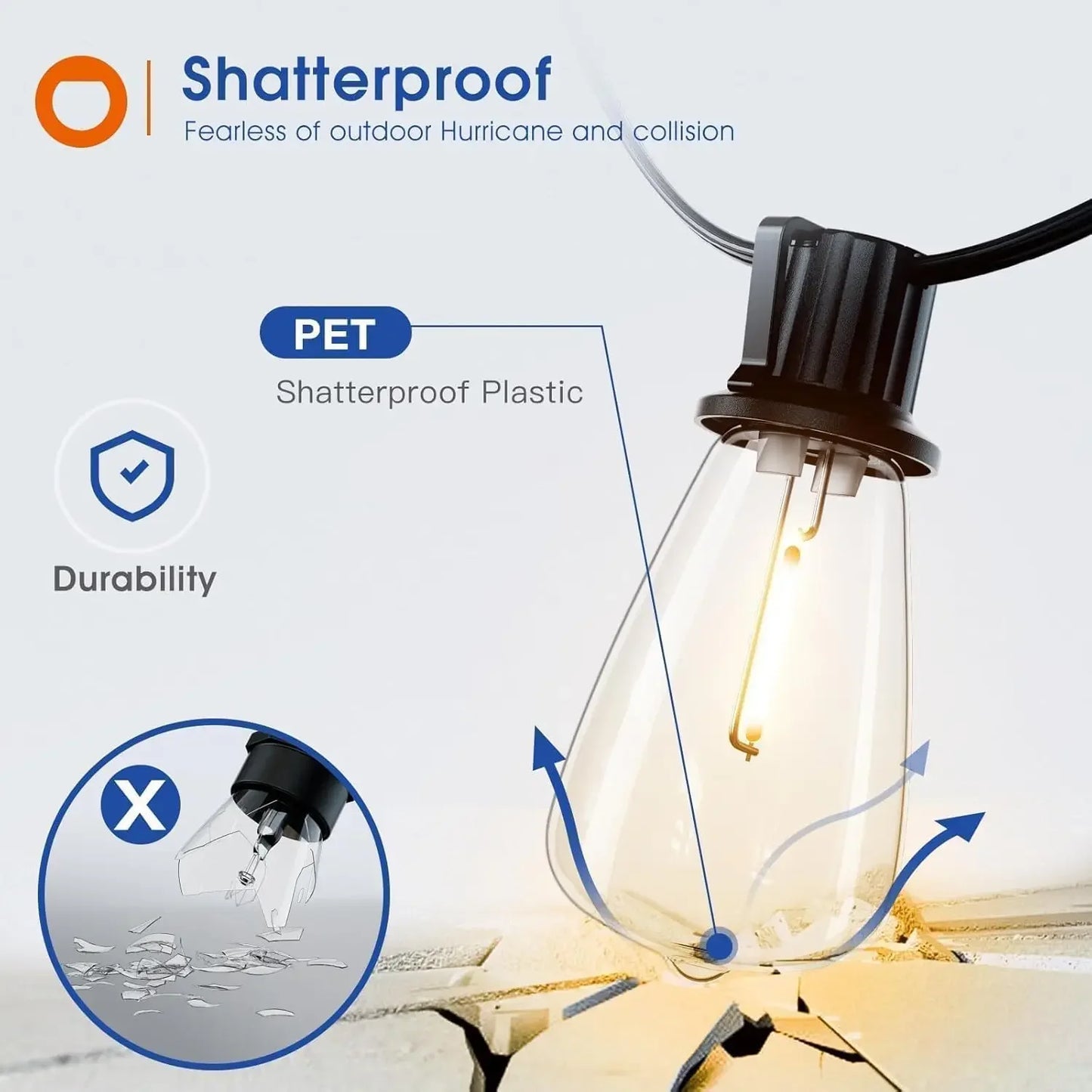 LED Outdoor String Lights Waterproof Dimmable Patio Lighting Solution