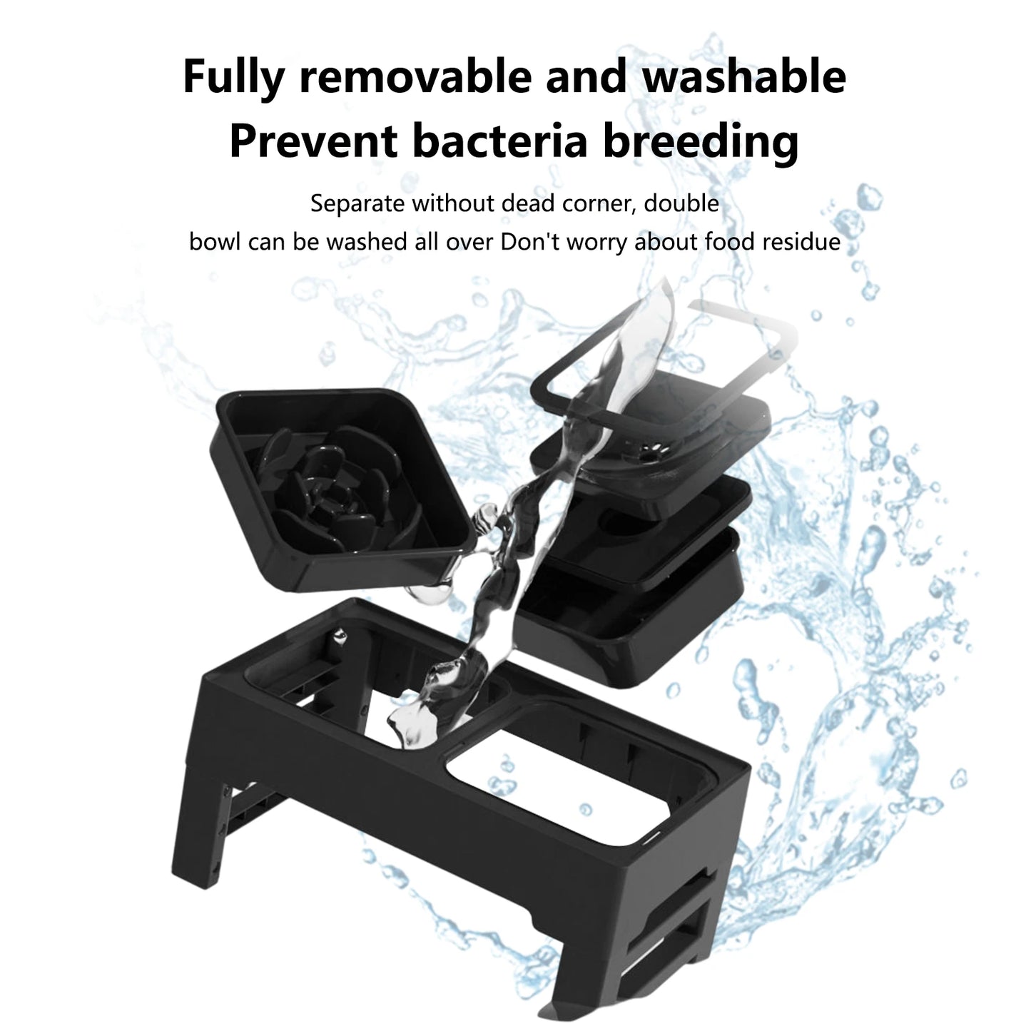 Adjustable Stainless Steel Slow Feed Water Bowls for Pets